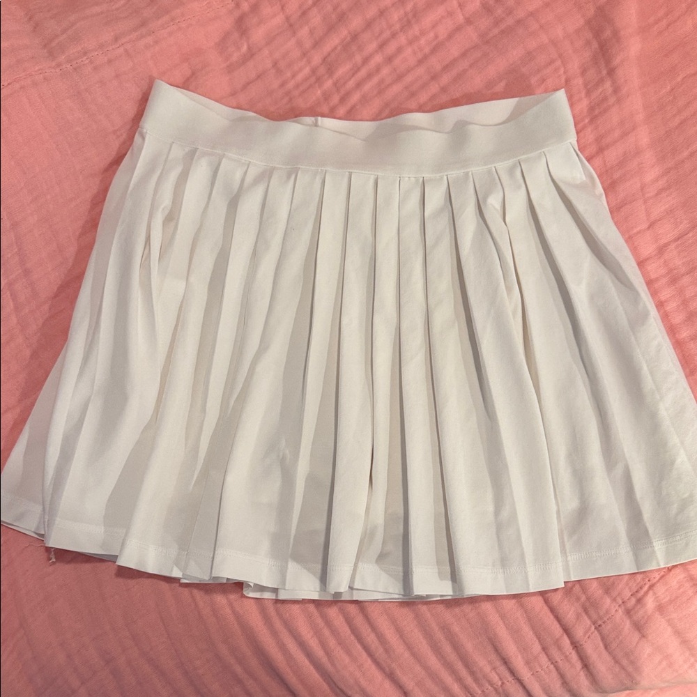 Athleta White Pleated Skirt